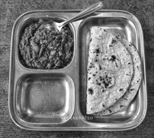 Baingan Bharta + Tawa Roti Plain (2 pieces)