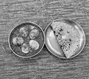Egg Masala + Butter Tawa Roti (1 Piece)