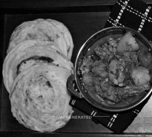 Chicken Curry + Paratha (1 piece)
