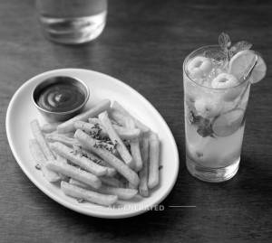 French Fries + Litchi Moiito