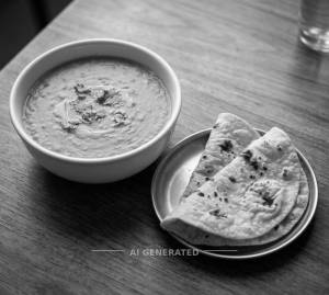 Plain Dal + Tawa Roti (2 pieces)