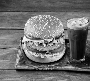 Potato crispy burger + Cold coffee