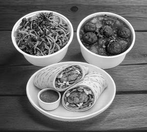 1 Plate Chowmein Noodles + Veg Manchurian + 2 Aloo Tikki Wrap