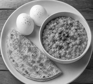 2Pcs Boil Egg +1Pcs Omelet+Masala Oats
