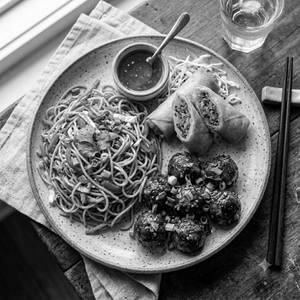 Noodles +1/2 Spring Roll + 1/2manchurian Dry