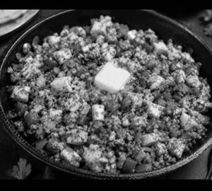 Dry paneer bhurji with butter