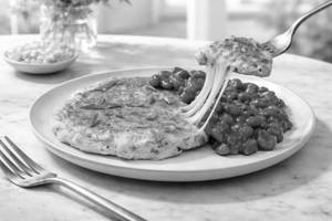 Corn And Cheese Pancake With Beans