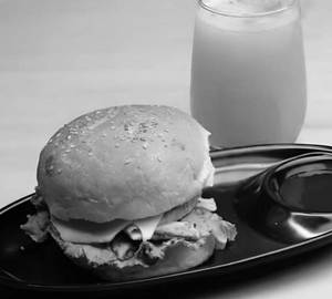 Chicken Burger With Pineapple Juice