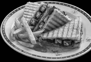 Bbq Cottage Cheese Sandwich With French Fries