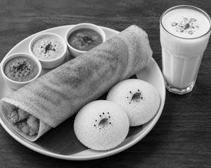 Masala dosa idli combo and lassi