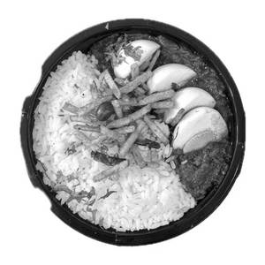 Egg thali with rice          