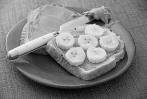 Banana peanut sandwich