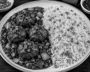 Chicken Manchurian Rice With Gravy
