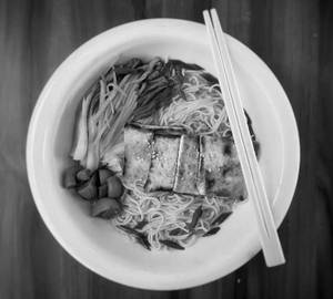 Fried Tofu And Mushroom In Spicy Ginger Broth (veg)