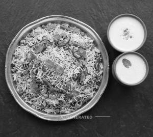 Lucknowi Veg Biryani + Lassi