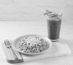 Cheese garlic maggi + Classic cold coffee