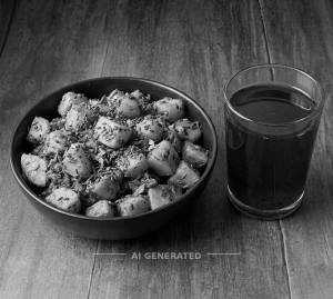 Aloo jeera + Preserved juice