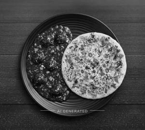 Manchurian gravy + Masala uttapam (1 piece)