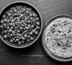 Chilli chana + Tawa paratha (1 piece)