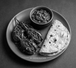 Bharwa Baingan + Plain Chapati (2 pieces)