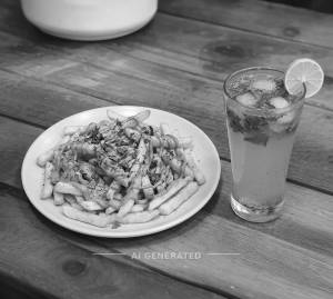 Tandoori mayo french fries + Neembu shikanji
