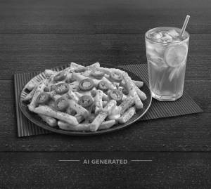 Cheese jalpeno fries + Lemon iced tea