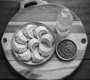 Veg Momos And Red Chilli sauce [4 Pieces ] + Campa Energy Golden Boost 300Ml