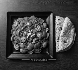 Kadhai mushroom + Roti (2 pieces)