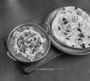 Veg Navratan Korma + Plain Naan (2 pieces)