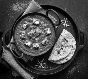 Palak Paneer + Tawa Roti (2 pieces)