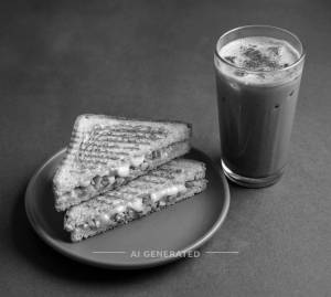 Veg cheese grilled sandwich + Cold coffee