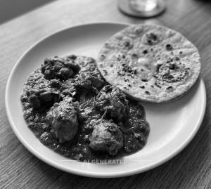Chicken Curry + Tawa Roti (1 piece)
