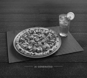 Tandoori veggie pizza + Lemon iced tea