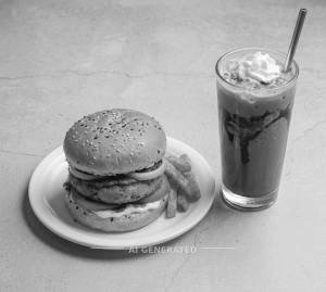 Street burger + Signature cold coffee