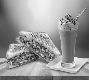 Veg Grilled Sandwich + Premium Cold Coffee