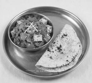 Kadhai paneer + Tandoori roti [1 piece] (2 pieces)