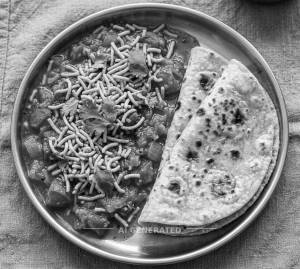Sev Tamatar + Tawa Roti (2 pieces)