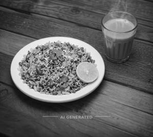 Matki poha + Special chai [tea]