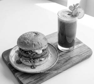 Achari marinate burger + Enenrgy elixir