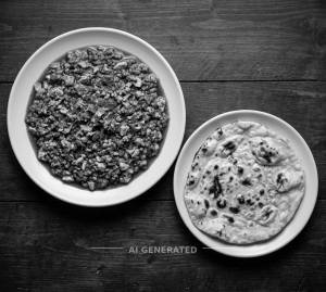 Egg Keema Gravy + Plain tandoori roti (1 piece)