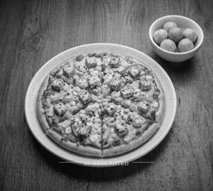 Corn paneer double topping pizza + Bubble gum