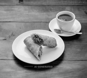 Veg Spring Roll (2pieces) + Sugar Tea