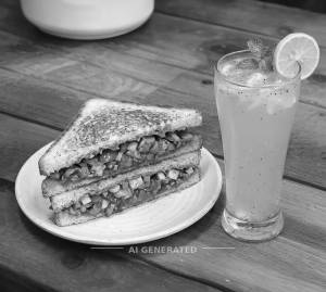 Schezwan sandwich + Neembu shikanji