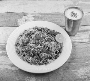 Veg biryani + Special lassi