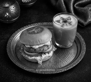 Cream burger + Cold coffee