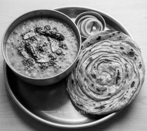 Dal Tadka + Lachha Pratha (1 piece)