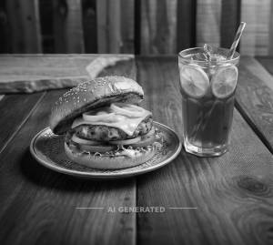 Veg cheese burger + Lemon ice tea