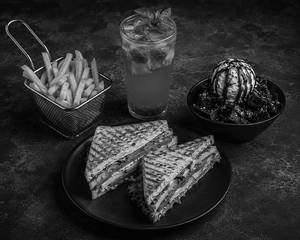 2 Veg Sandwich + Hot Brownie Sundae+ Lemonade+ French Fries