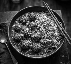 Veg Manchurian With Veg Noodles