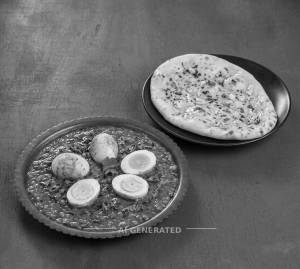 Egg Tadka + Garlic Naan (1 piece)